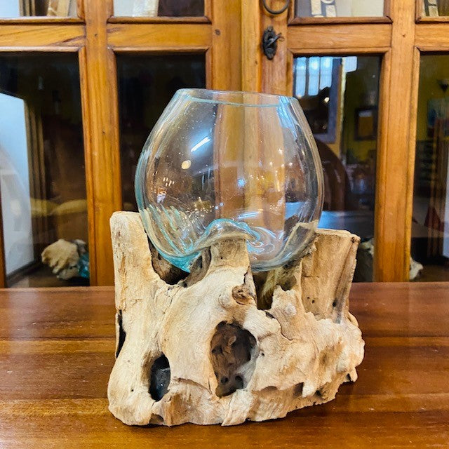 Vaso orchidea vetro radice calice etnico decorativo - ETNICBAY