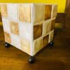Porta candela cubo madre perla bianca oro stile minimal - ETNICBAY