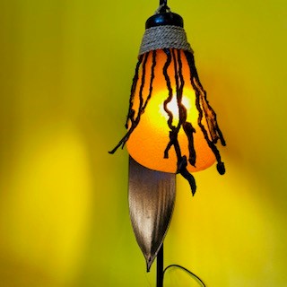 Lampada da tavolo etnica in banano lume studio - ETNICBAY