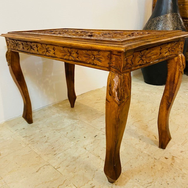 Tavolino etnico sgabello legno teak stile liberty - ETNICBAY