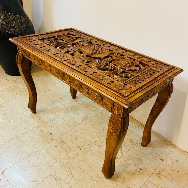 Tavolino etnico da salotto sgabello legno teak - ETNICBAY