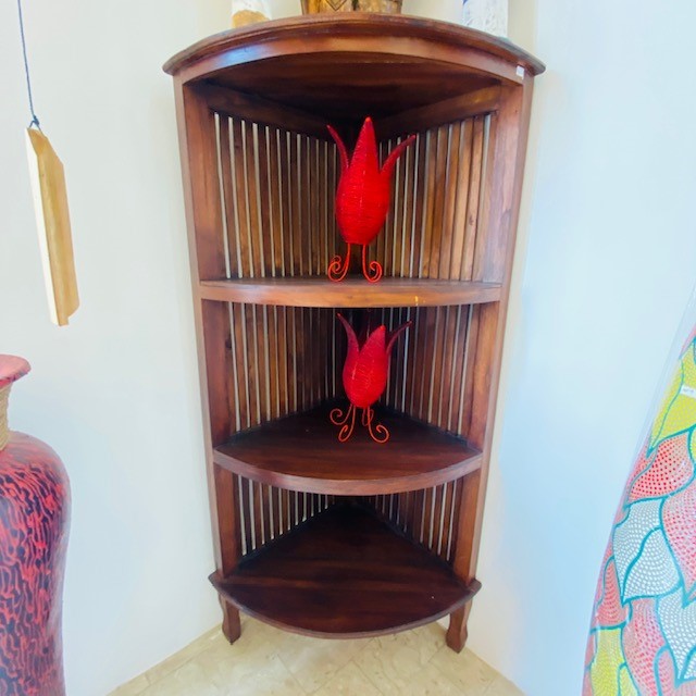 Angoliera etnica in legno teak mobile arte povera - ETNICBAY