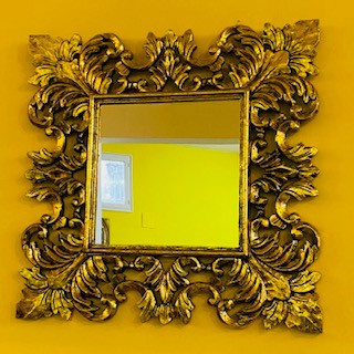 Specchio etnico barocco cornice in legno color oro - ETNICBAY