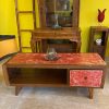 Porta tv vintage mobile etnico legno teak tavolino stile wabi sabi - ETNICBAY