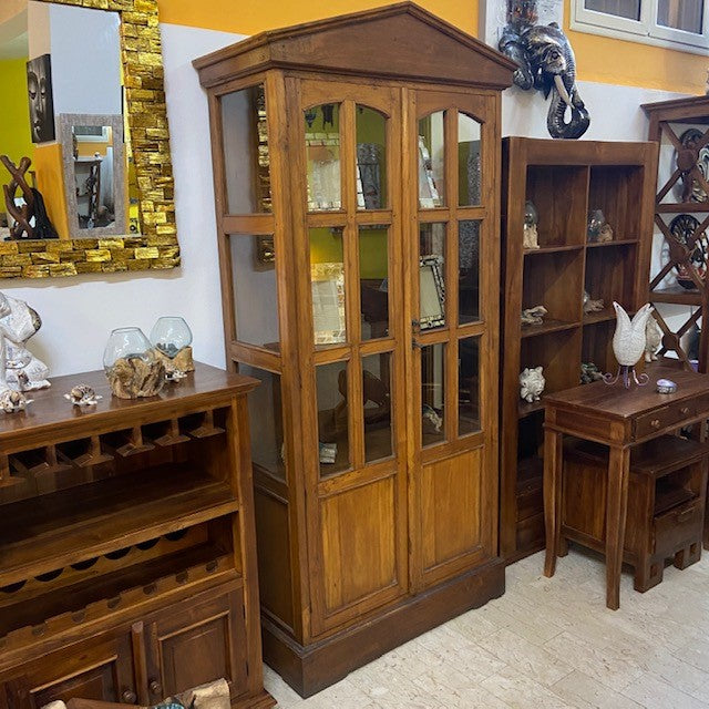 Vetrina etnica teak mobile espositore arte povera - ETNICBAY