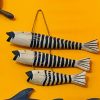 Set etnico 3 pesci colorati in legno stile marinaro - ETNICBAY