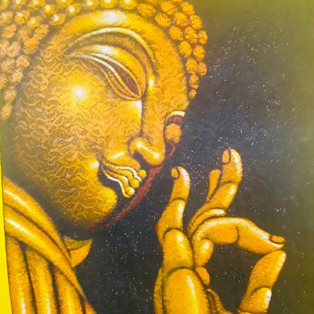 Buddha quadro su tela dipinto orientale etnico om - ETNICBAY