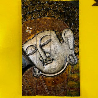 Quadro Buddha Tavola Legno In Rilievo Pieghevole - ETNICBAY