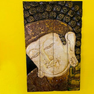 Buddha Quadro Etnico Legno In Rilievo Pieghevole - ETNICBAY
