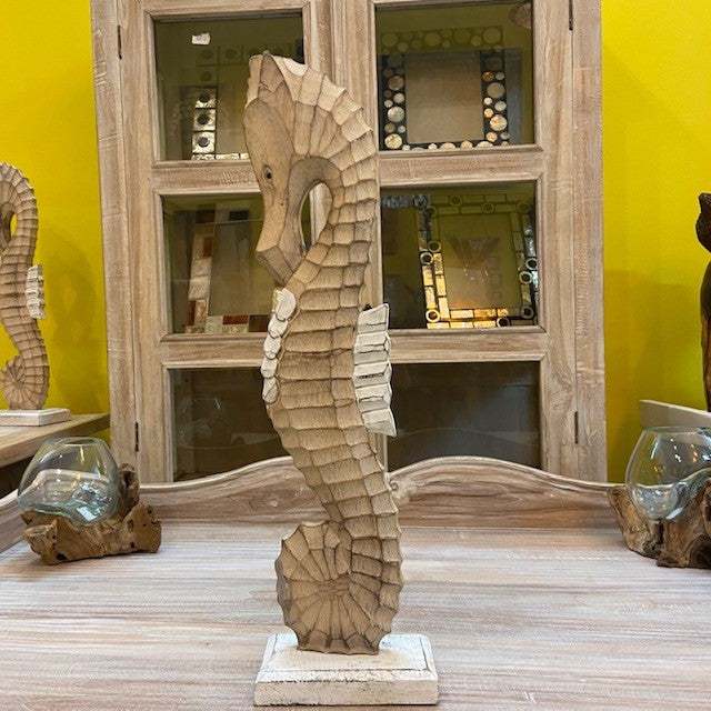 Cavalluccio marino scultura legno arredamento etnico - ETNICBAY