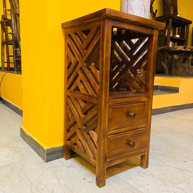 Comodino etnico in teak design moderno mobile minimal - ETNICBAY