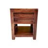 Comodino etnico in legno teak con cassetto mobiletto artigianale - ETNICBAY