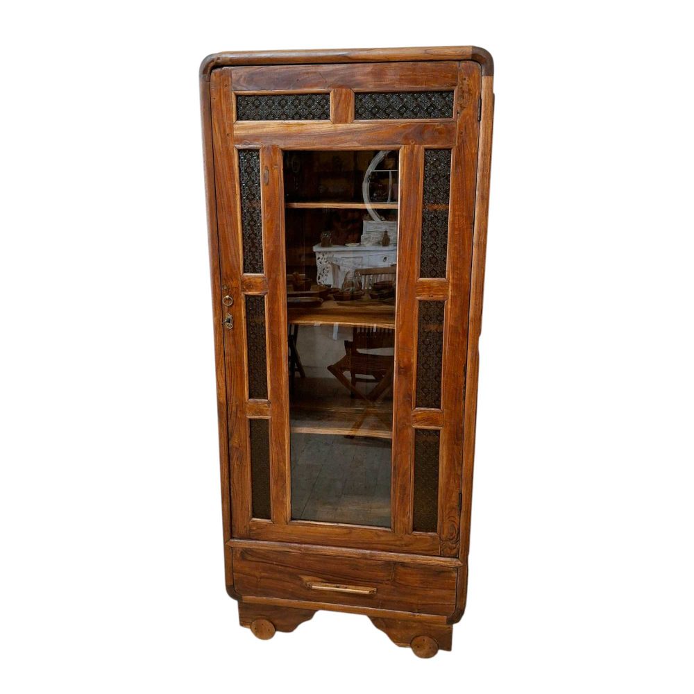 Credenza vetrinetta vintage anni 60 70 legno teak - ETNICBAY