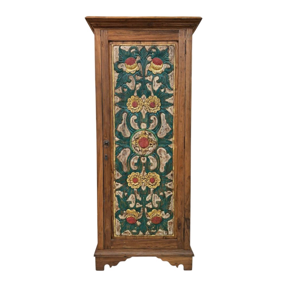 Credenza etnica a colonna armadio vintage in teak - ETNICBAY