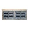 Credenza etnica intagliata legno teak mobile rustico - ETNICBAY