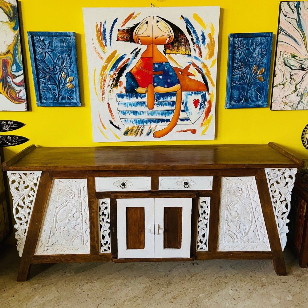 Credenza Etnica Pagoda in Teak Massello Mobile Vintage - ETNICBAY