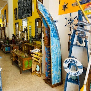 Canoa porta bottiglie cantinetta barca vintage - ETNICBAY