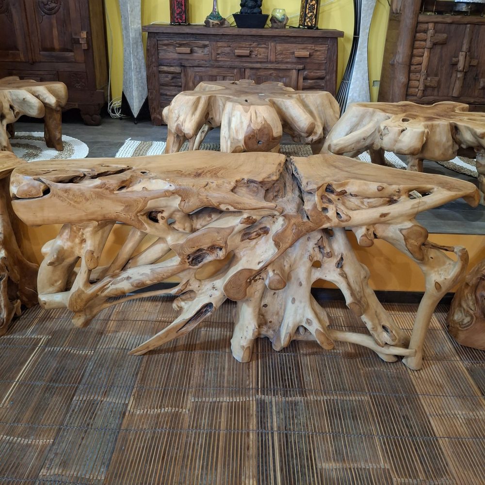 Consolle etnica in radice di legno teak - ETNICBAY