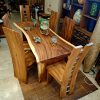 Set tavolo etnico e sedie in fetta intera di legno massello - ETNICBAY