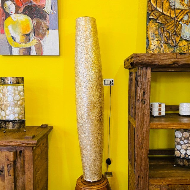 Lampada madre perla oro piantana moderna chic - ETNICBAY