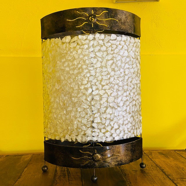 Lampada etnica ferro e madre perla abatjour chic - ETNICBAY