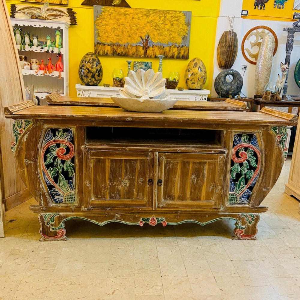 Mobile Porta Tv Etnico Buffet Teak Shabby Vintage - ETNICBAY