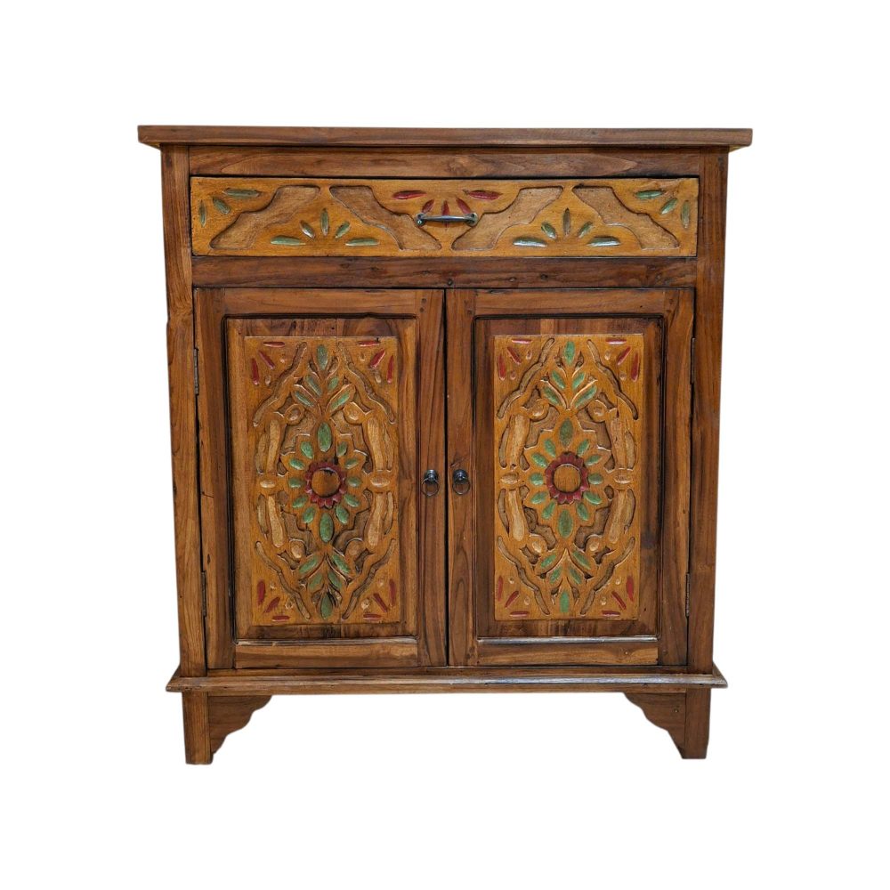 Mobile etnico credenza in teak con cassetti e 2 ante porta tv - ETNICBAY