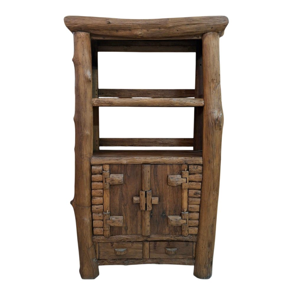 Mobile etnico Flintstones credenza legno teak libreria rustica - ETNICBAY