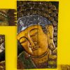 Quadro Etnico Buddha Legno In Rilievo Pieghevole - ETNICBAY