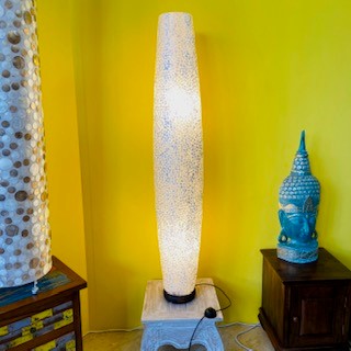 Lampada etnica piantana madre perla lampada chic - ETNICBAY