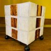 Porta candele lume cubo madre perla bianca minimal - ETNICBAY