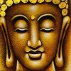 Buddha quadro con ricamo dipinto su tela etnico om - ETNICBAY