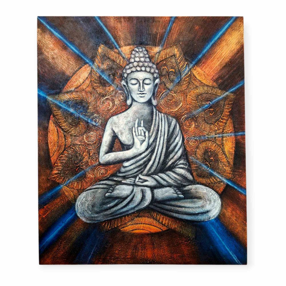 Quadro etnico Buddha in meditazione posizione del loto - ETNICBAY