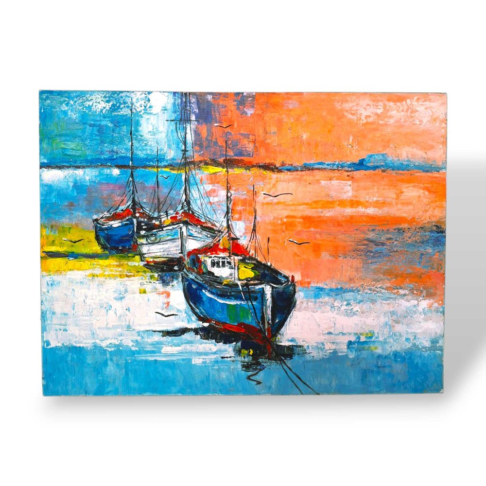 Quadro etnico barche stile marinaro dipinto - ETNICBAY