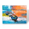 Quadro etnico barche stile marinaro dipinto - ETNICBAY
