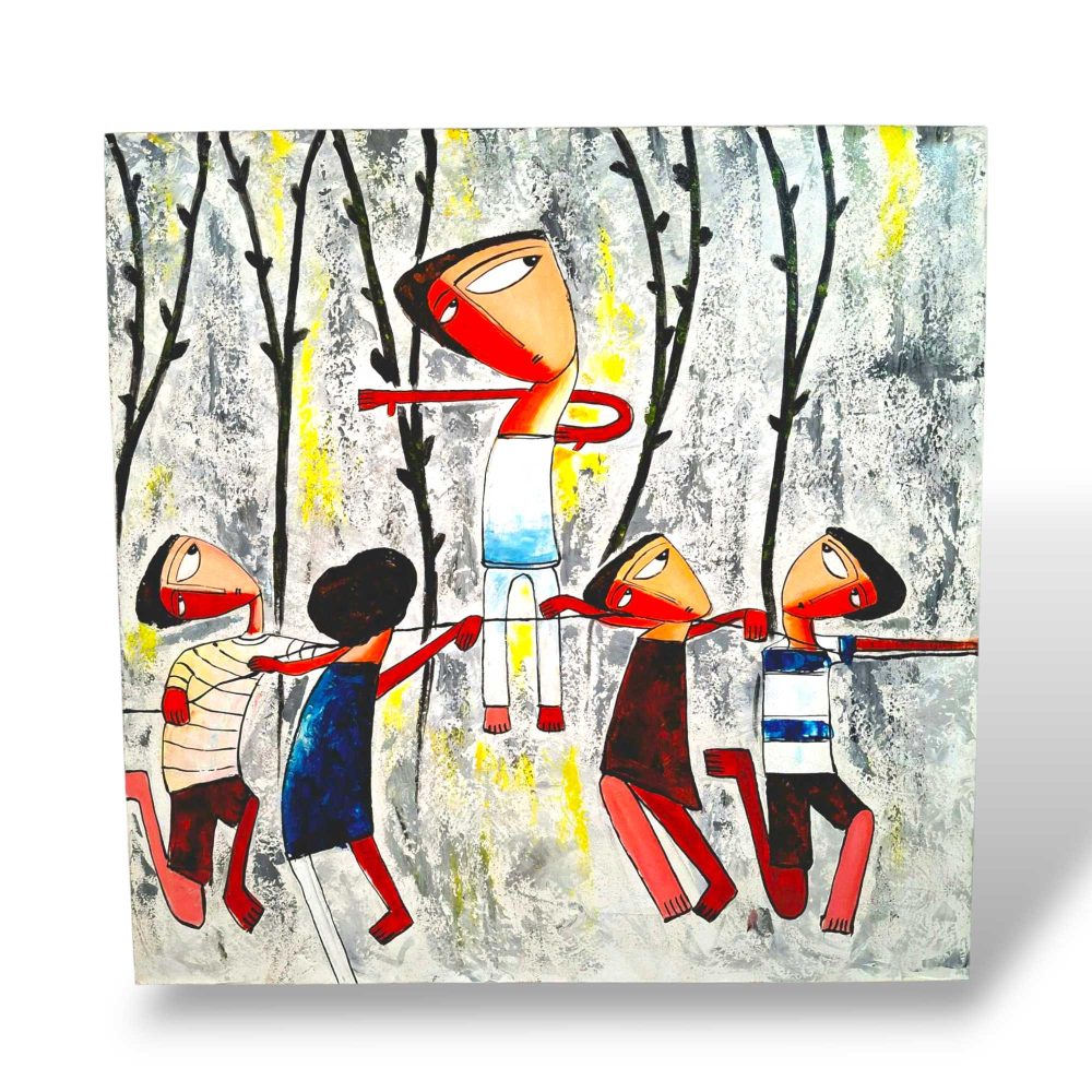 Quadro etnico acrilico su tela cubismo contemporaneo - ETNICBAY