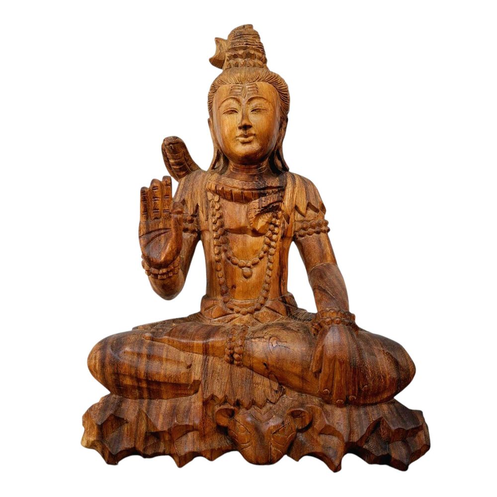 Scultura Shiva meditazione statuetta sacra - ETNICBAY