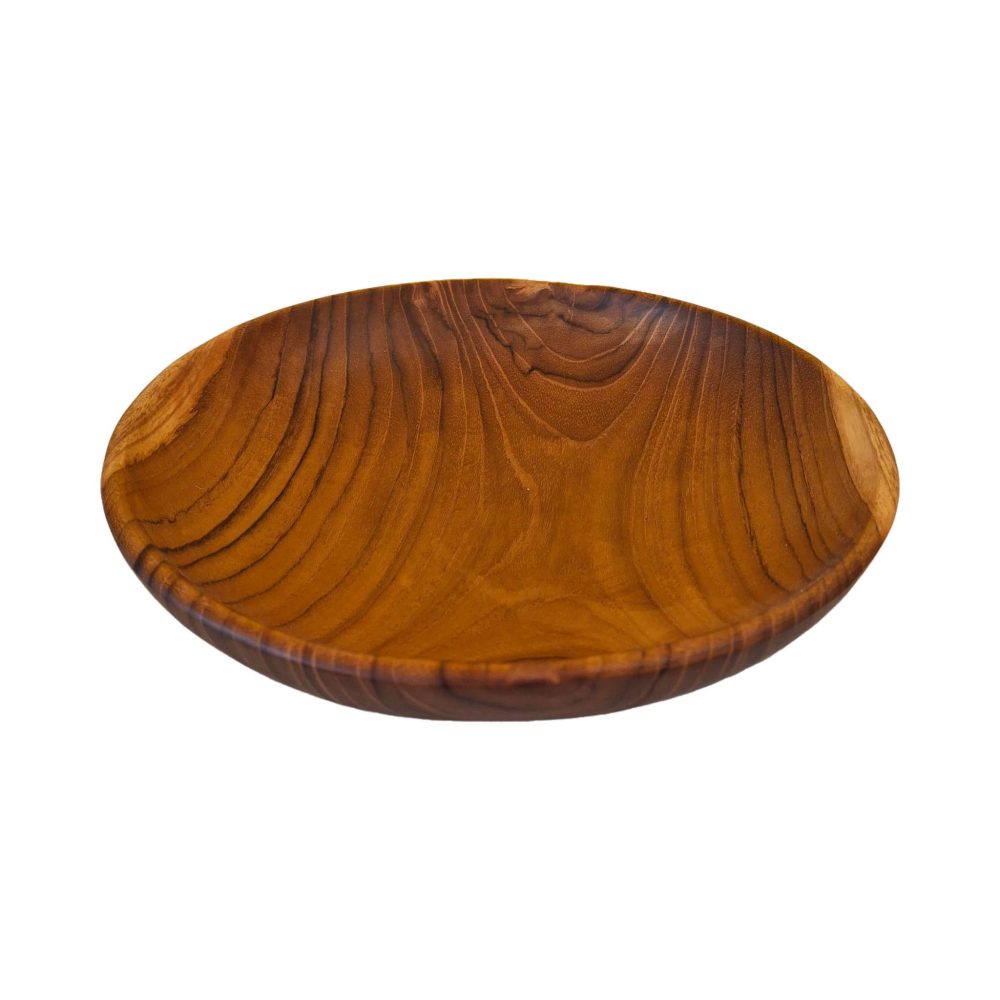 Piatto artigianale in legno teak medio
