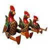Set statuette in legno gallo burattino decorativo - ETNICBAY