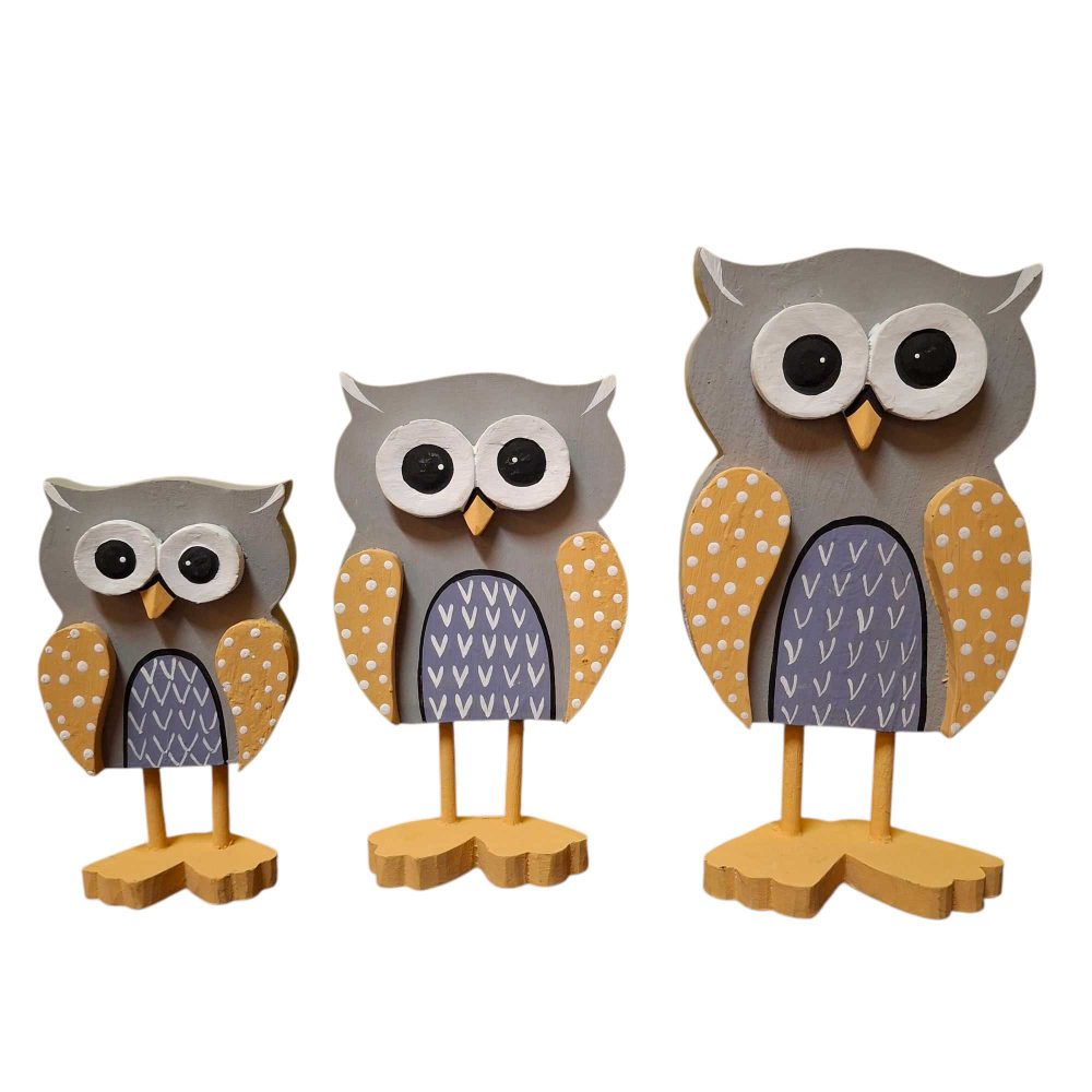Set statuette in legno soprammobile decorativo