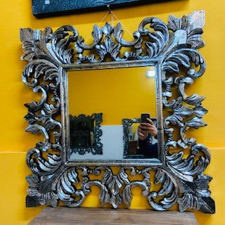 Specchio barocco stile etnico color argento - ETNICBAY
