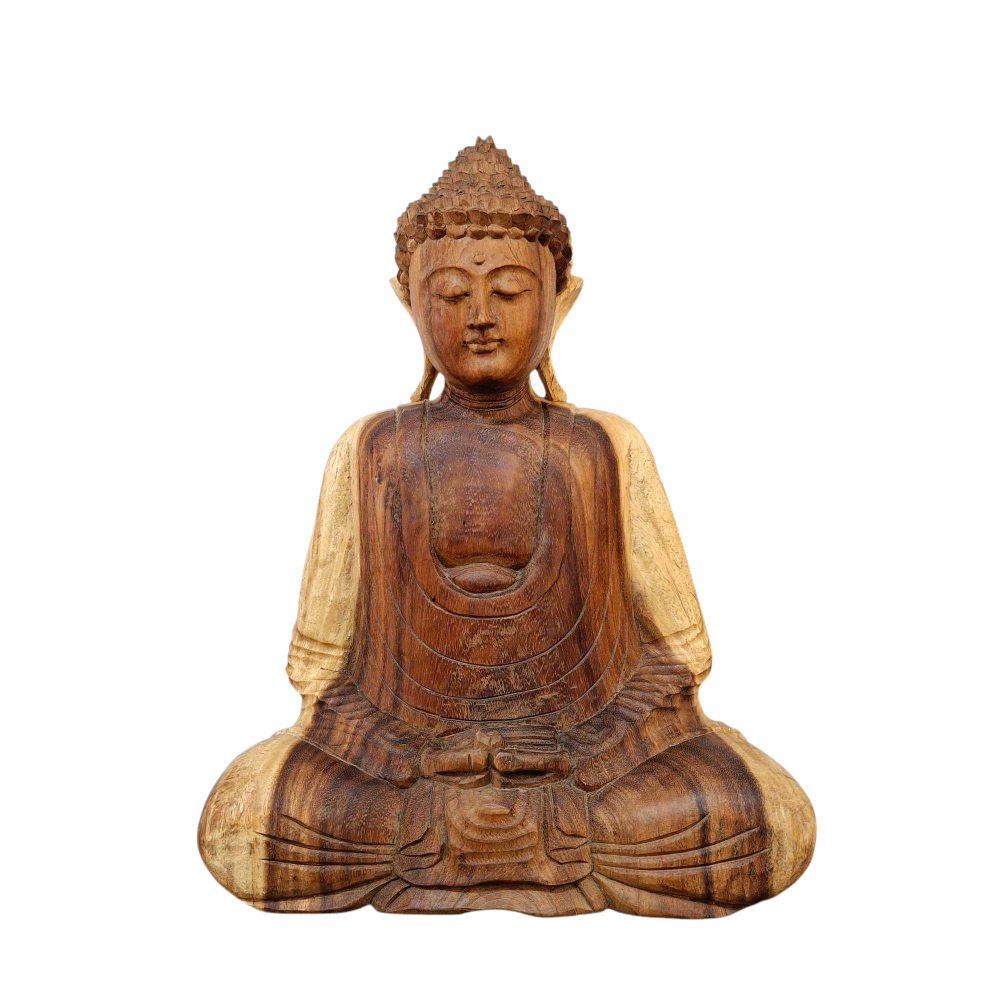 Statuetta in legno suar buddha in meditazione