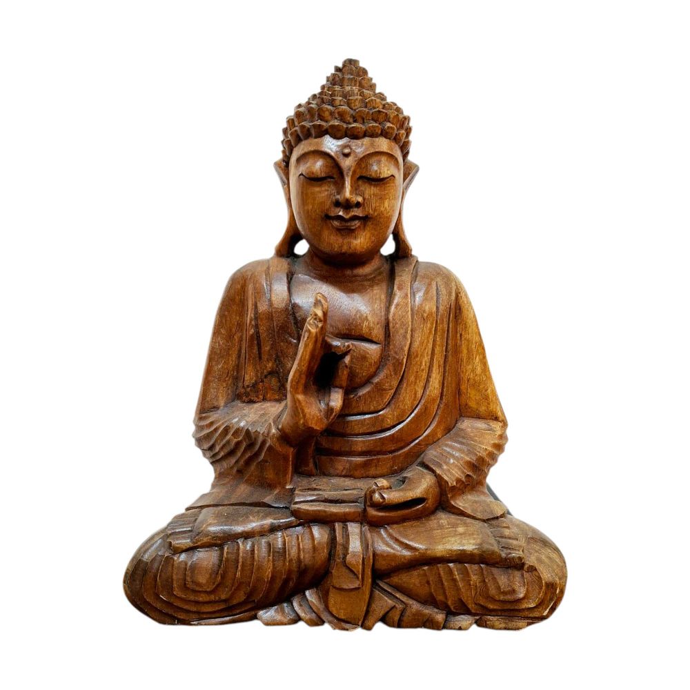 Statuetta legno suar Buddha meditazione