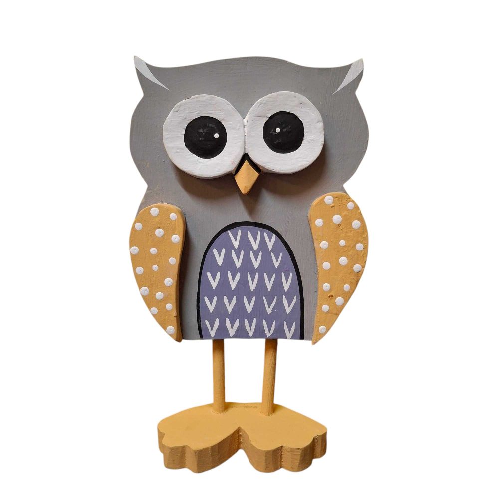 Statuetta soprammobile gufo in legno