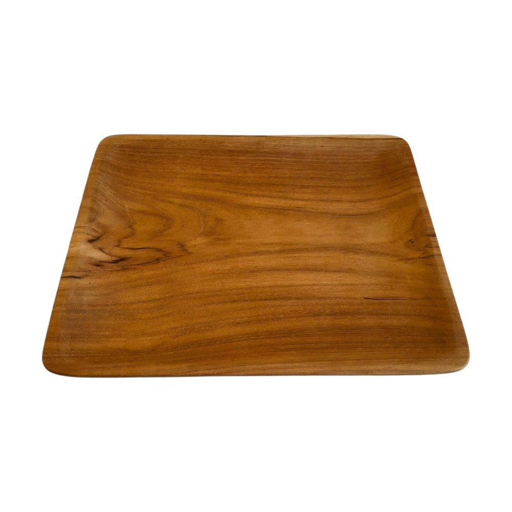 Vassoio artigianale in legno teak naturale