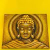 Buddha quadro etnico su tela ricamata aura oro - ETNICBAY