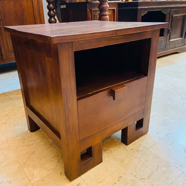 Comodino minimal etnico in legno teak massello - ETNICBAY