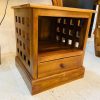 Comodino in legno teak stile etnico mobiletto arte povera - ETNICBAY