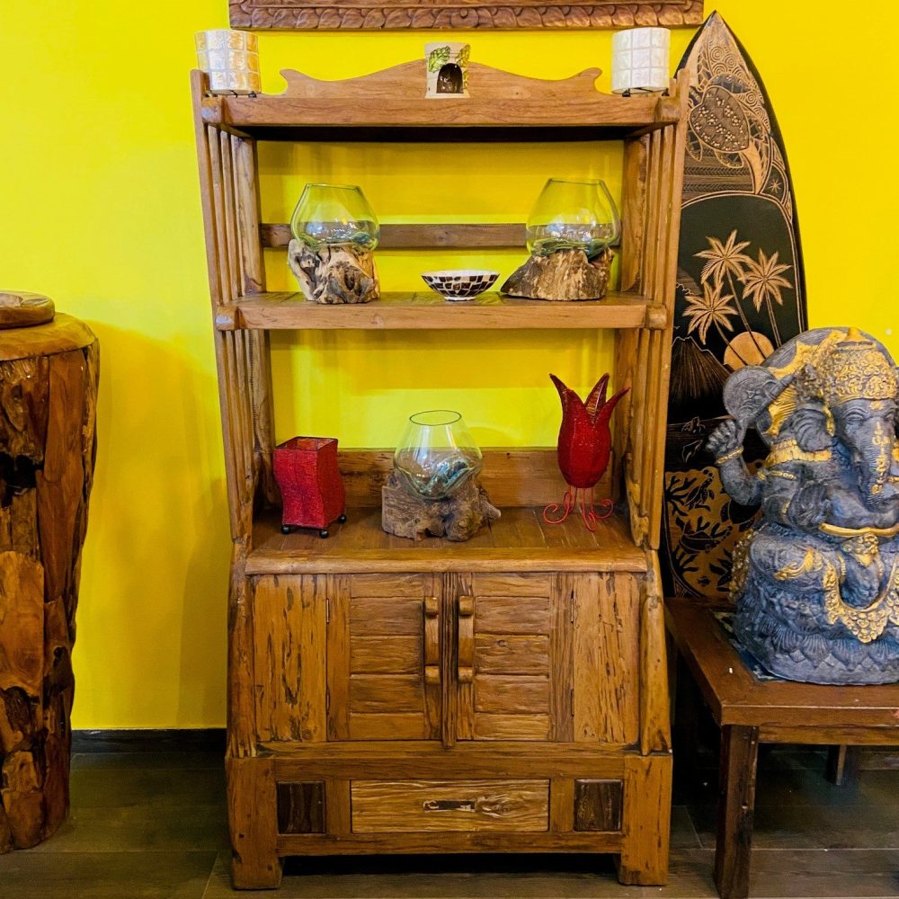 Credenza etnica legno teak mobile libreria shabby - ETNICBAY