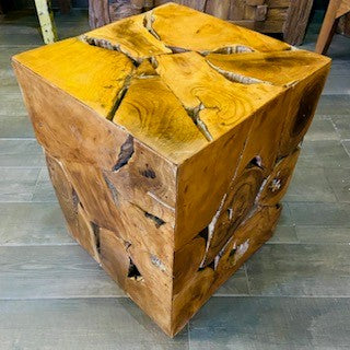 Tavolino etnico sgabello pouf radice stile wabisabi - ETNICBAY